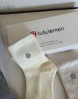 LULU reflective logo cotton socks (5 pairs)