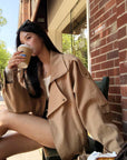 Korean Style Khaki Trench Coat