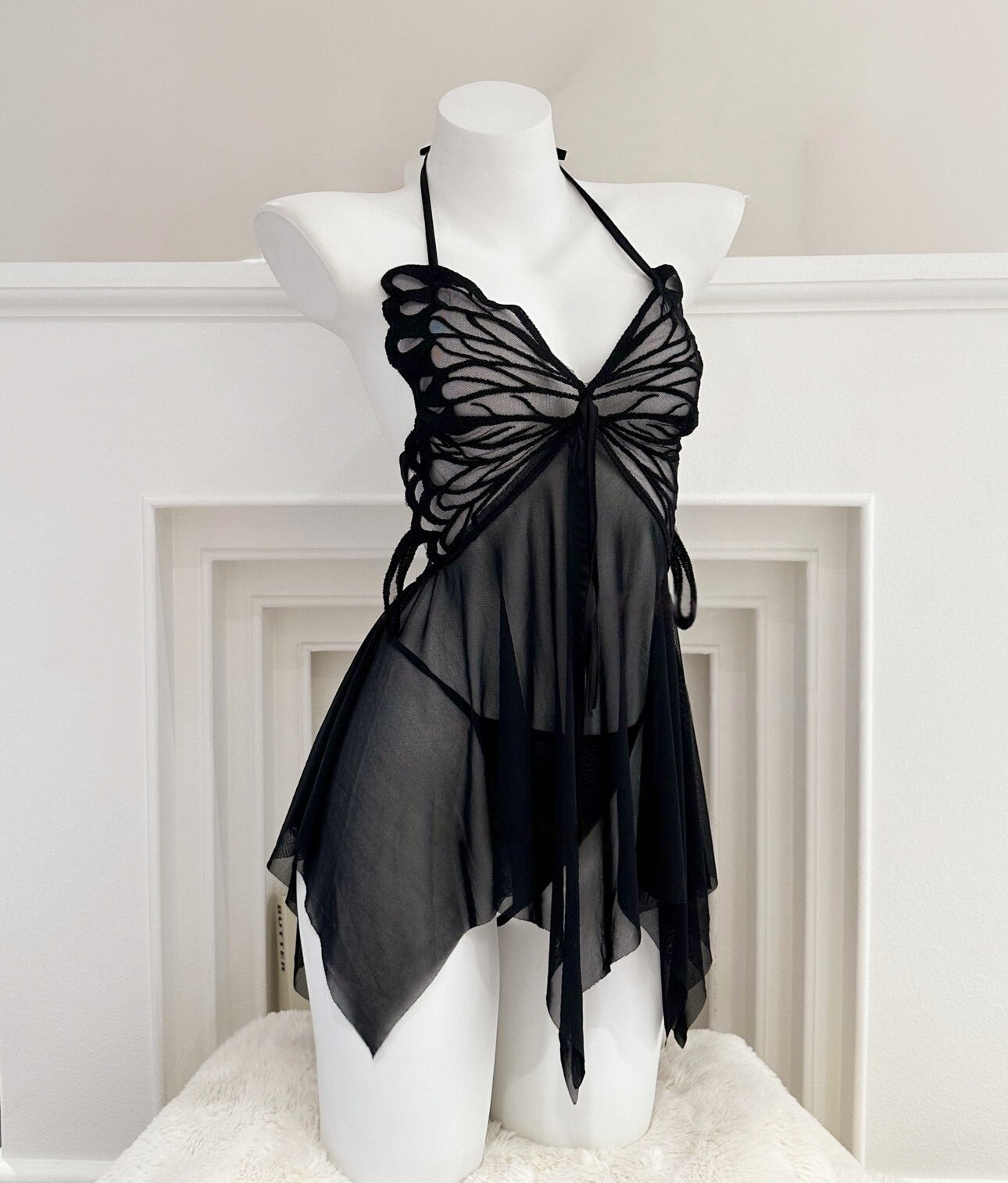 Butterfly Sheer Mesh Babydoll