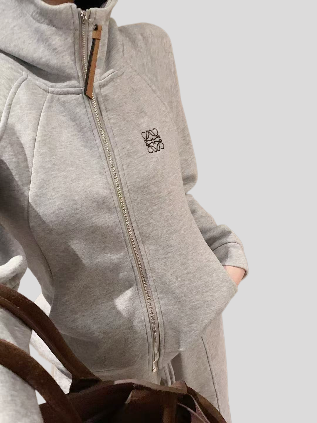 Fleece-Lined Thickened Hooded W Logo Zip Set