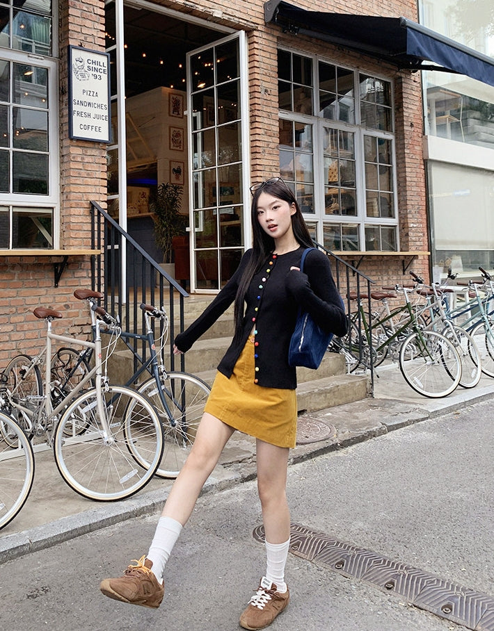 Dachshund Embroidered Fitted Knit Top