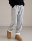 Korean Smile Patch Fleece Joggers