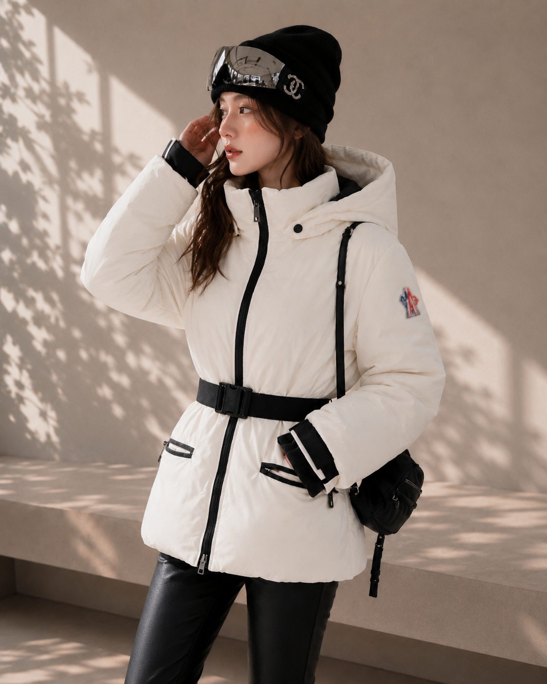 White Duck Down Hooded Jacket