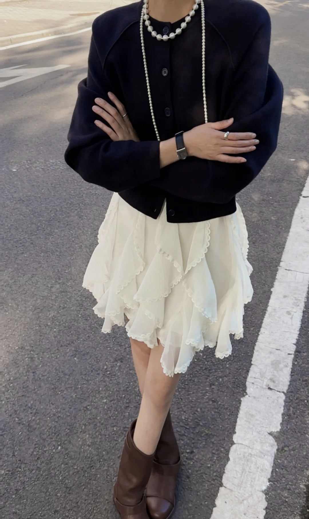 Tencel Drape Asymmetrical Skirt