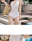 Korean-style Sexy Backless Push-up Lace One-piece Swimsuit