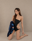 Korean Cut-Out Lace-Up One-Piece Swimsuit