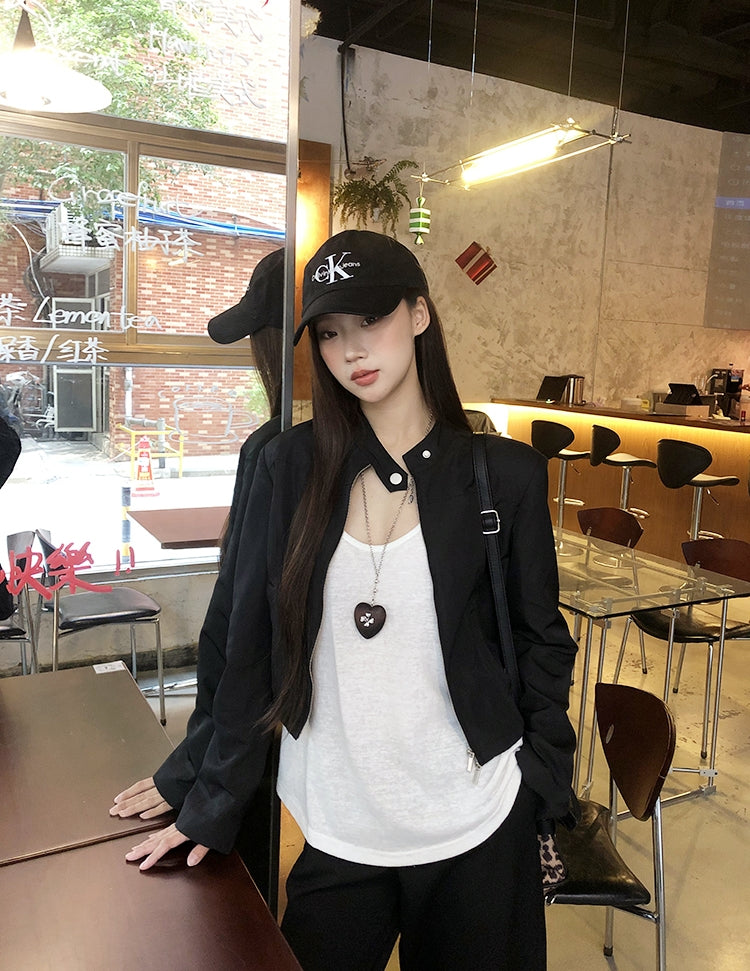 Sweet &amp; Cool Girl Style Stand Collar Jacket