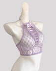 Pure Allure Halter Sheer Lace Lingerie (Panties Not Included)