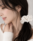 Luxury Korean-Inspired Silk Satin Rhinestone Scrunchie