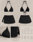 Cool Black Studded Bikini Set
