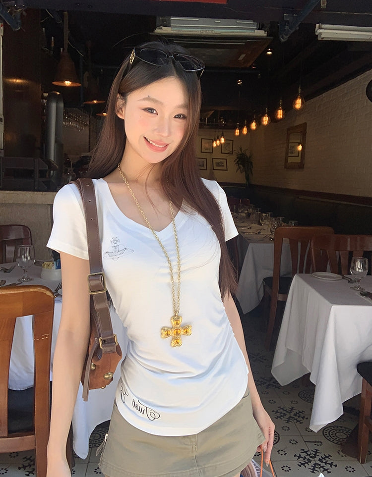 Minimalist V-Neck Fitted Top