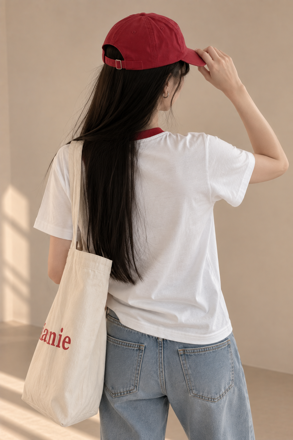 Korean-Style 3D Bread Embroidery Cotton Tee