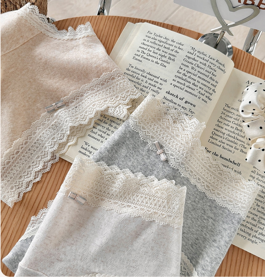 100% Cotton 10A Antibacterial Jacquard Mid-Waist Hipster Panties (3-Pack)