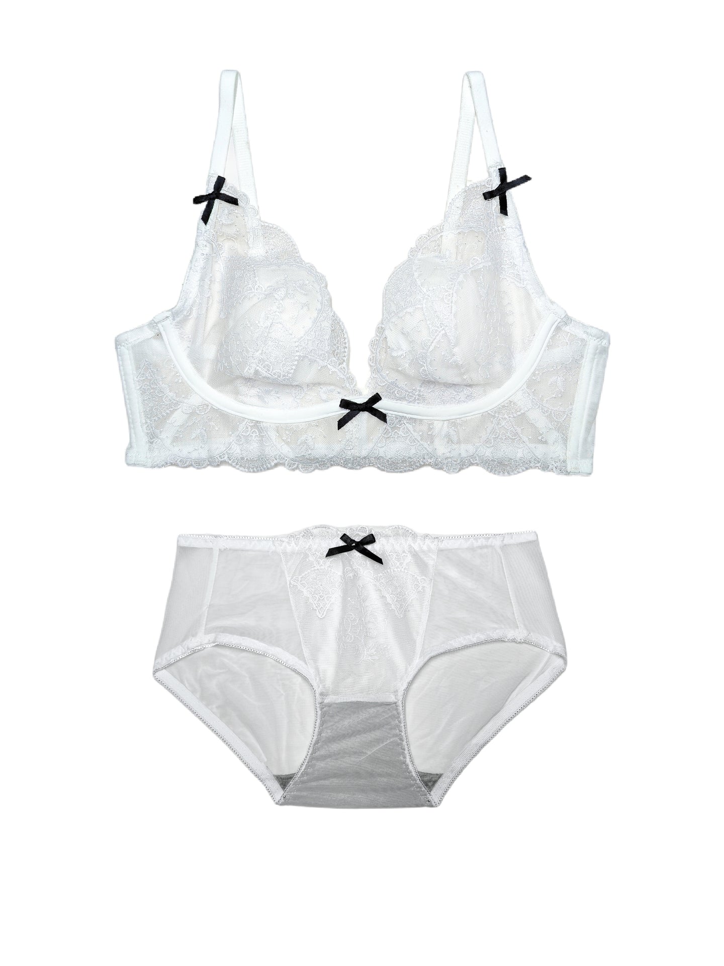 French Bunny Ear Crystal Cup Wireless Bra