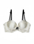 Vintage Court Style Satin Wireless Bra