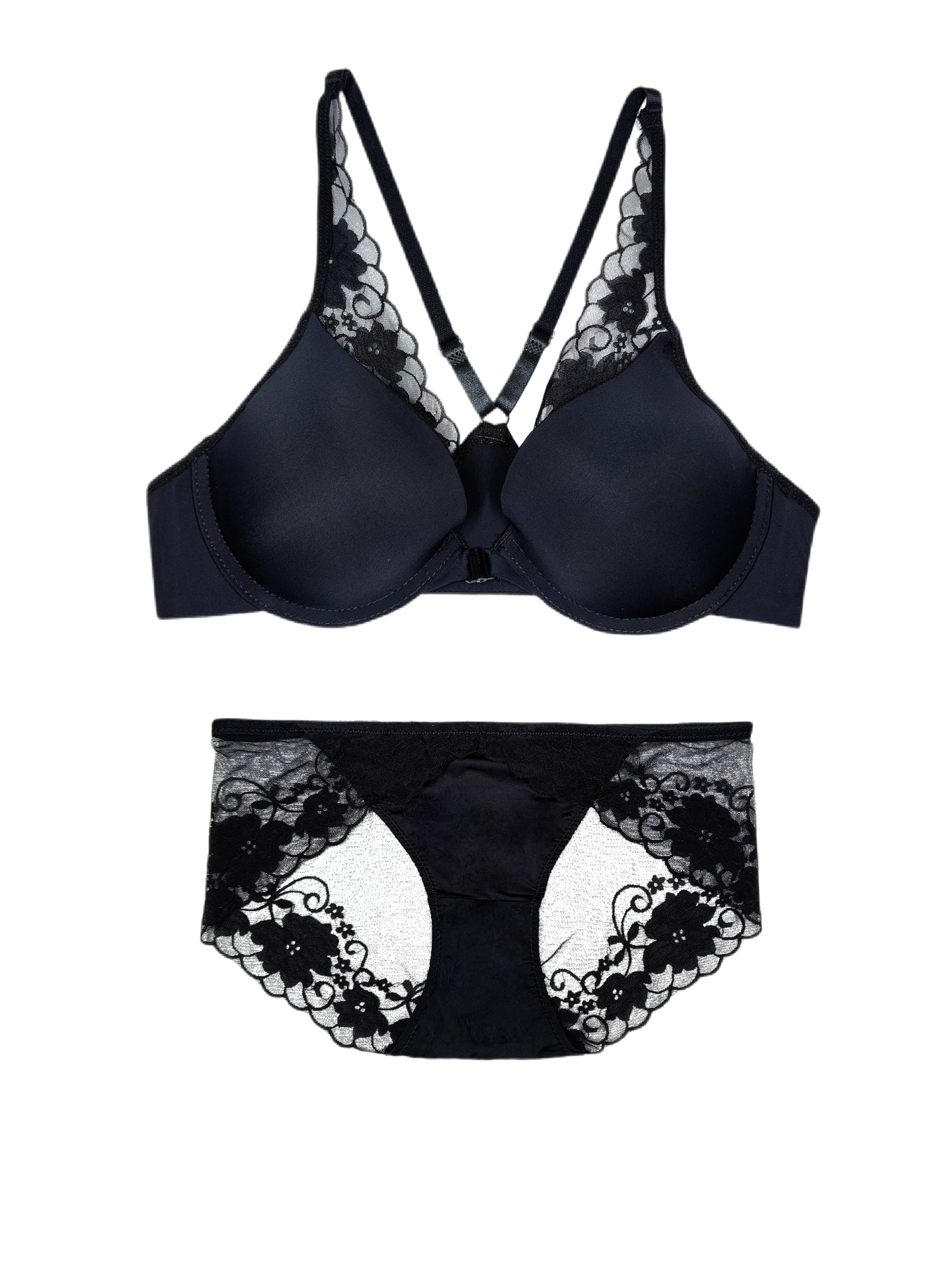 Sexy and Mysterious Lace Front Closure Bra
