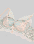 Luxurious Eyelash Lace, Wire-Free Push-Up Bra SET