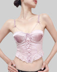 French Court-Style Satin Corset Bra