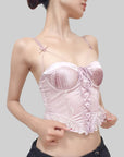 French Court-Style Satin Corset Bra