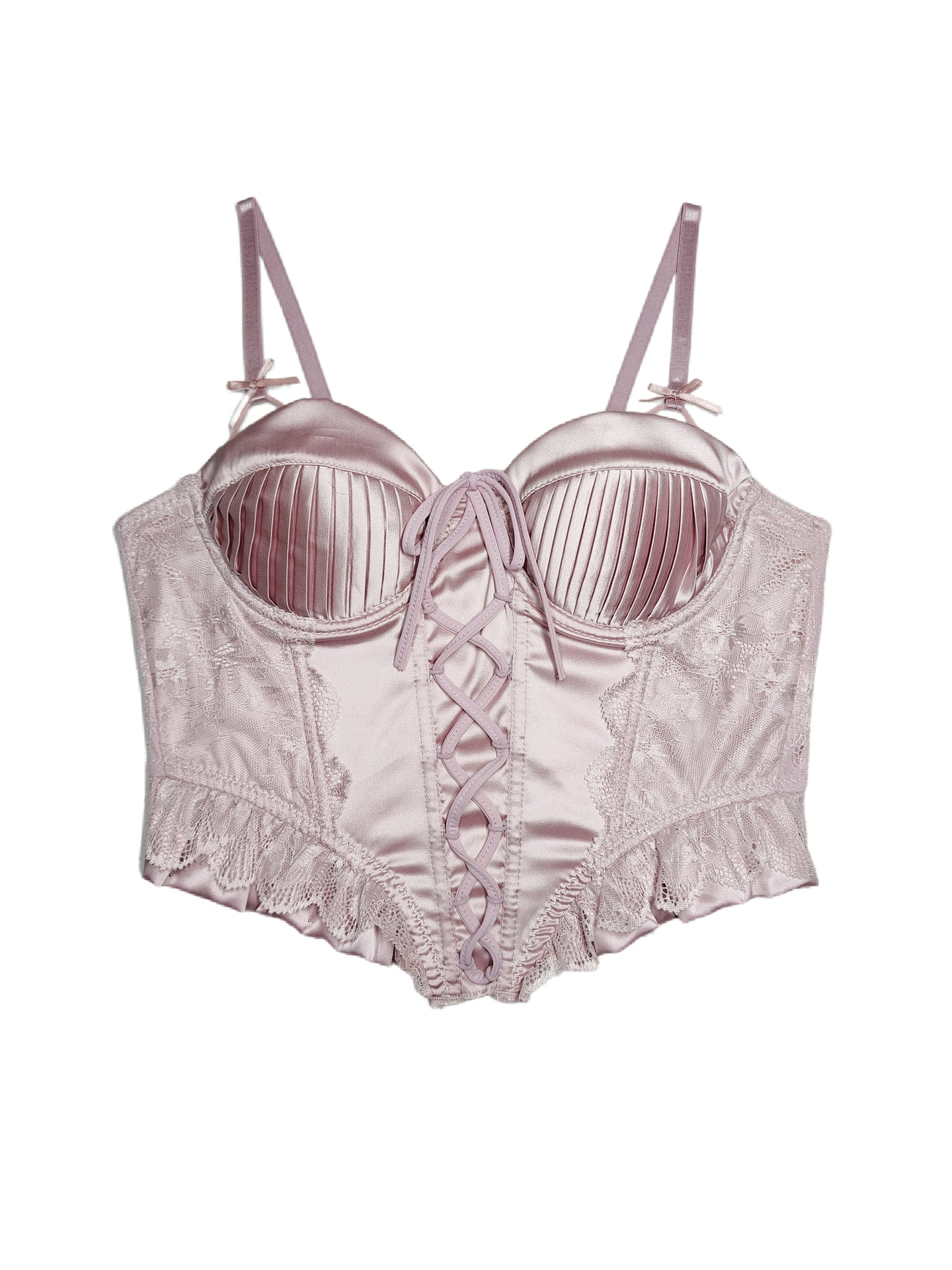 French Court-Style Satin Corset Bra